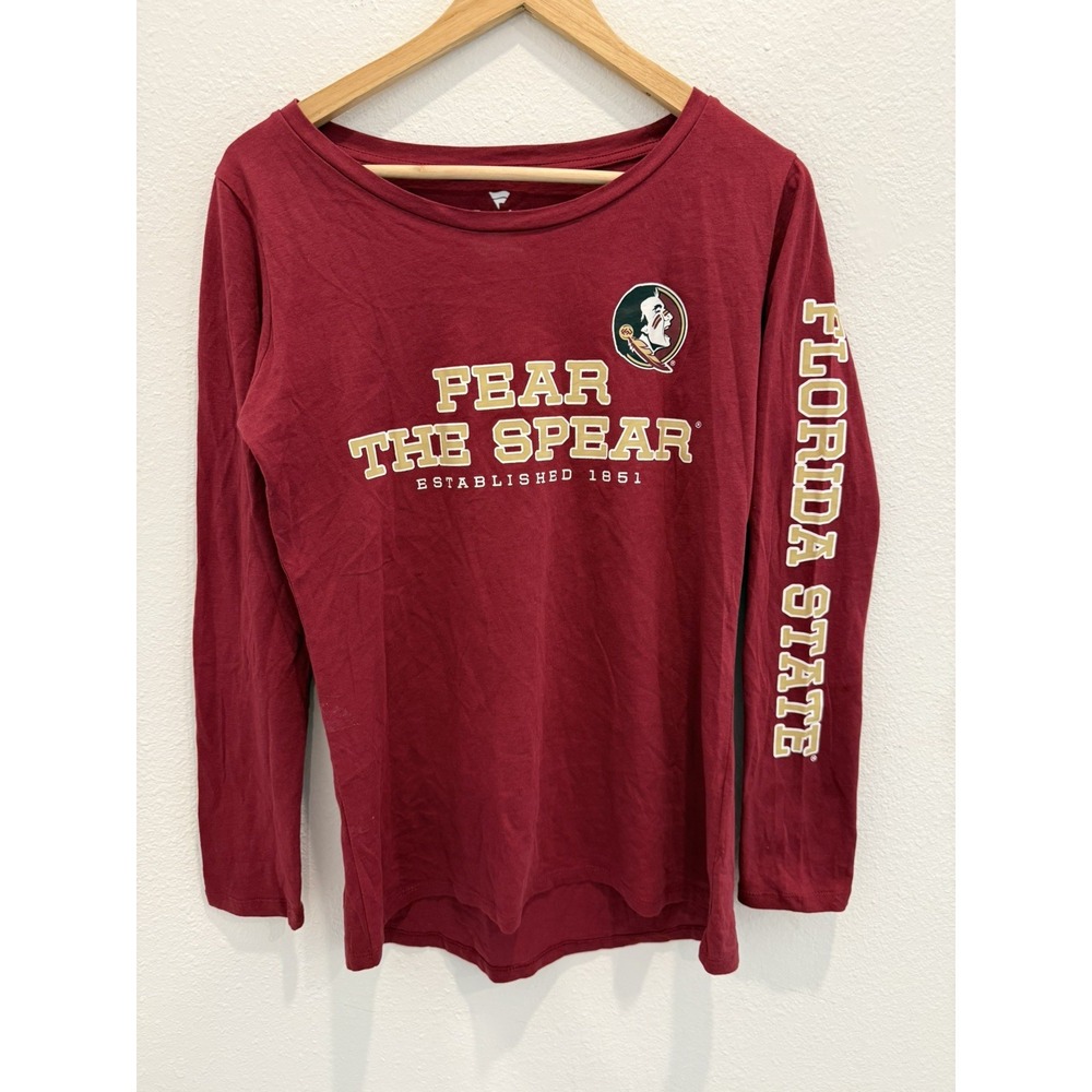 FANATICS Florida State Seminoles Sz S FSU Long Sleeve Graphic Fear The Spear Tee